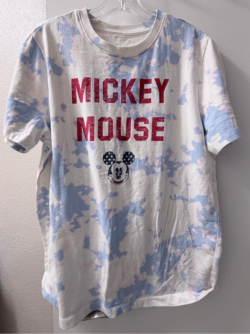 Disney Mickey Mouse Tie-Dye Tee in Red and Light Blue